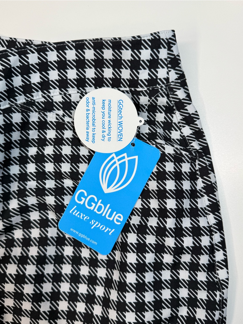 GGblue Gingham Golf/Tennis Skort Size 6 NWT Black White Athletic Skirt - Picture 8 of 12